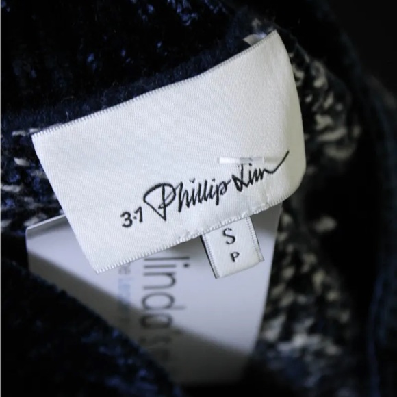 PHILLIP LIM velour sweater navy white rare soft - Picture 7 of 8